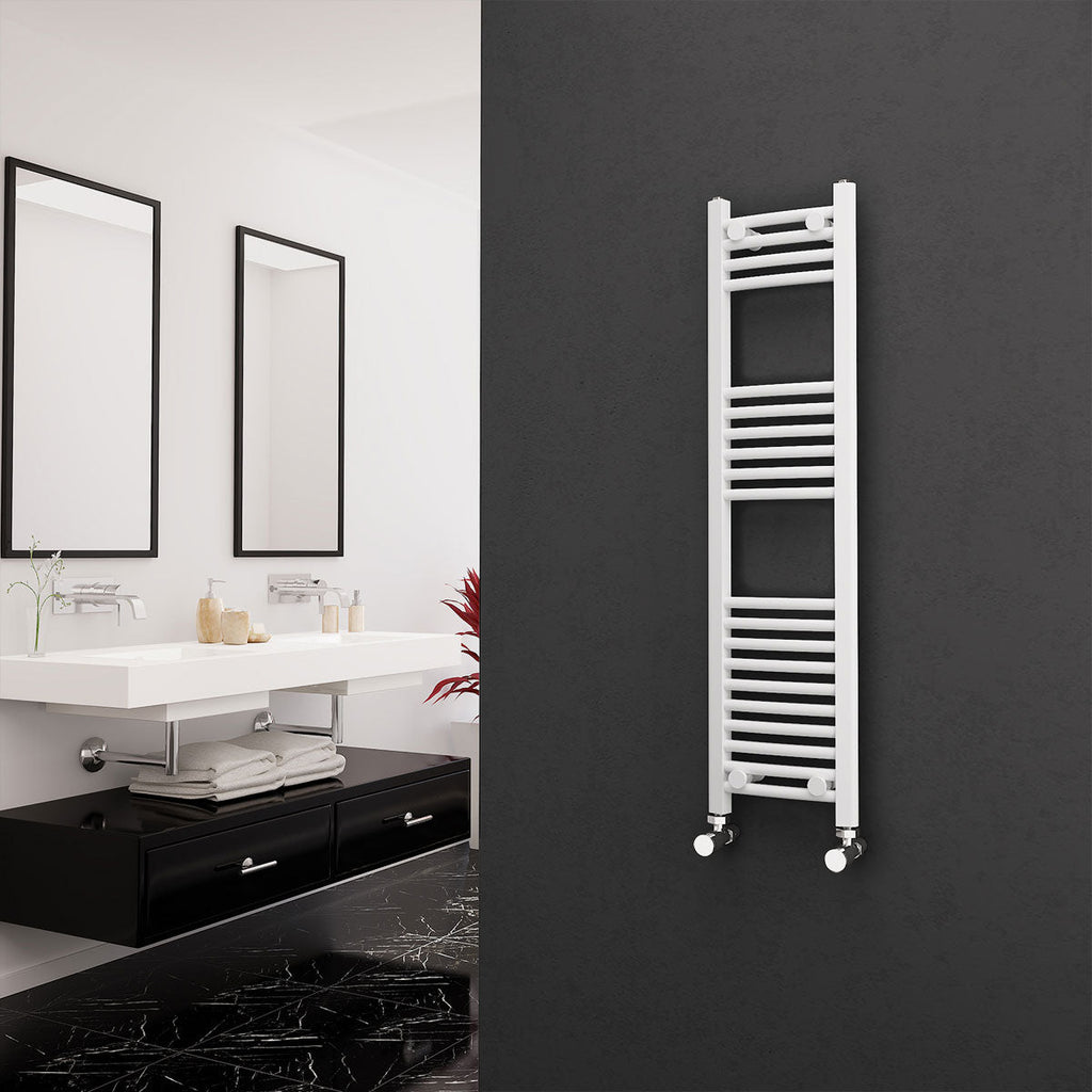 Eastgate 22Mm Steel White Curved Heated Towel Rails