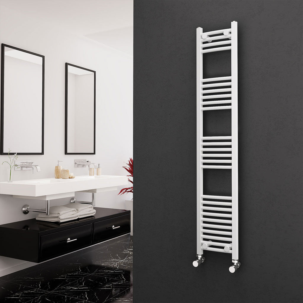 Eastgate 22Mm Steel White Curved Heated Towel Rails