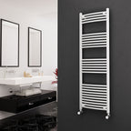 Eastgate 22Mm Steel White Curved Heated Towel Rails