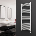 Eastgate 22Mm Steel White Curved Heated Towel Rails