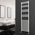 Eastgate 22Mm Steel White Curved Heated Towel Rails