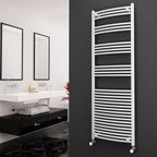 Eastgate 22Mm Steel White Curved Heated Towel Rails