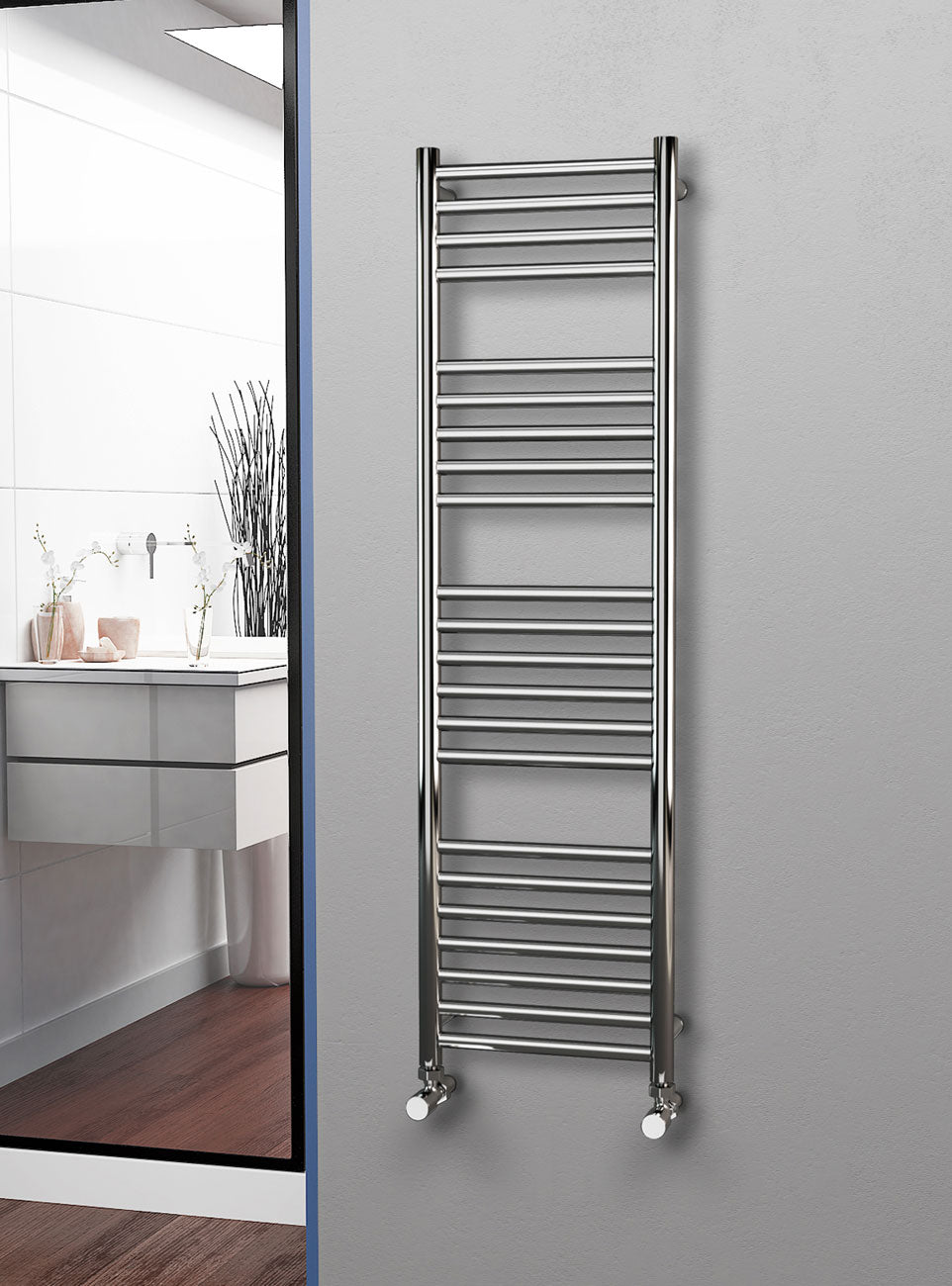Eastgate 304 Straight Polished Steel Heated Towel Rails