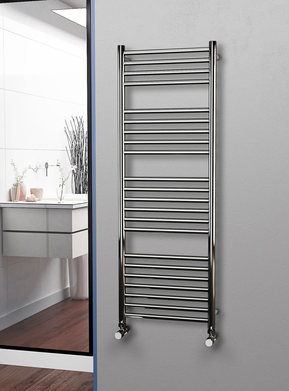Eastgate 304 Straight Polished Steel Heated Towel Rails