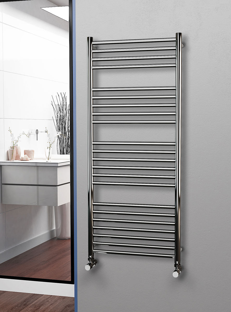 Eastgate 304 Straight Polished Steel Heated Towel Rails