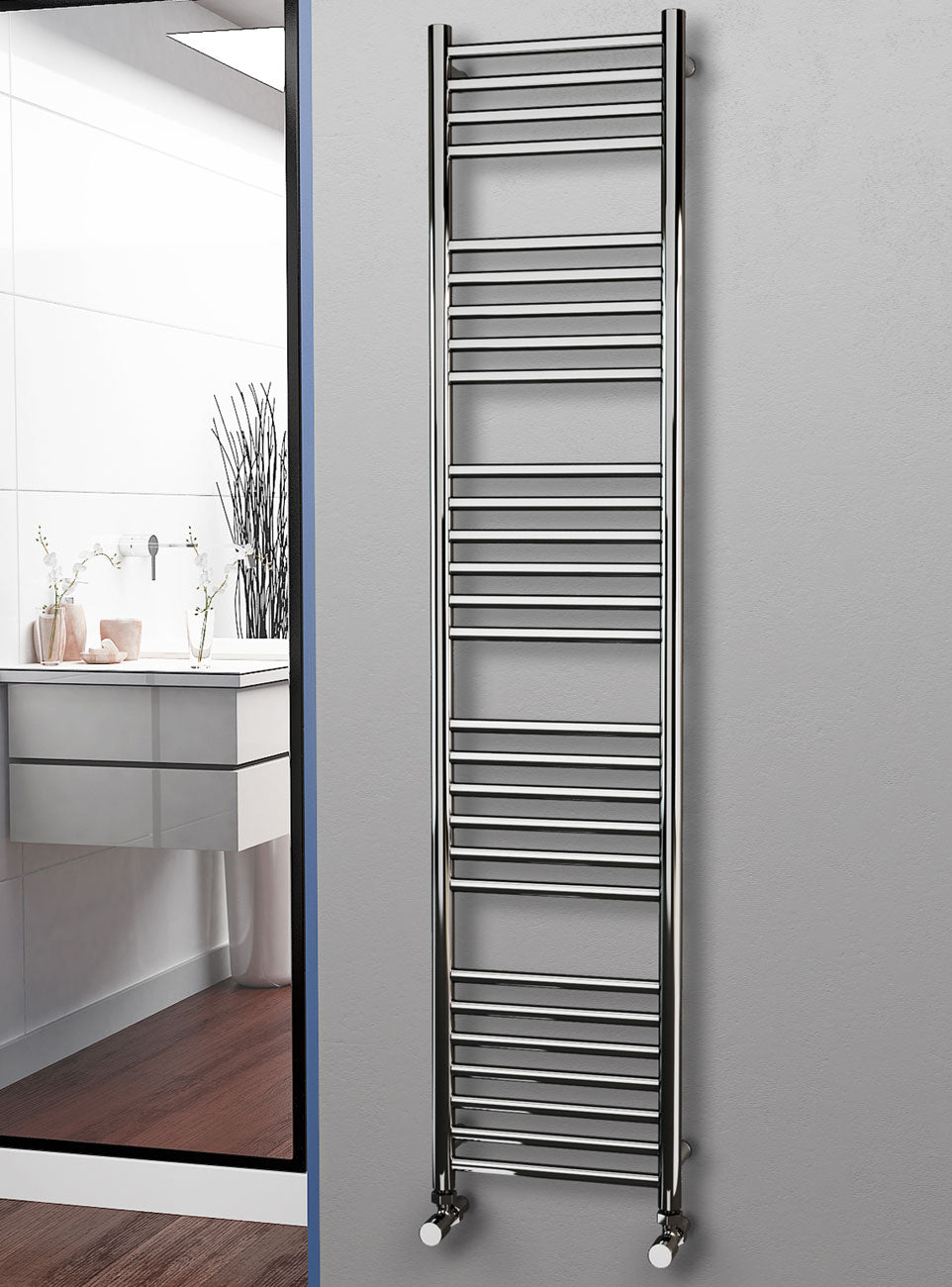 Eastgate 304 Straight Polished Steel Heated Towel Rails