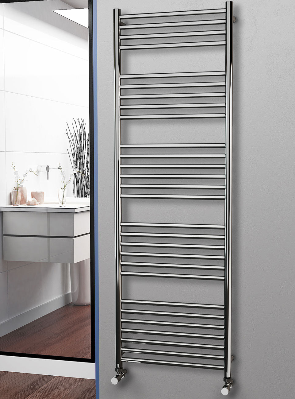 Eastgate 304 Straight Polished Steel Heated Towel Rails