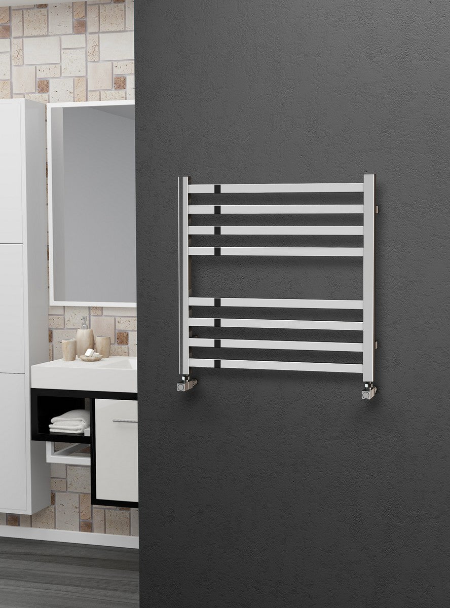 Eastgate Square Tube Polished Stainless Steel Heated Towel Rails