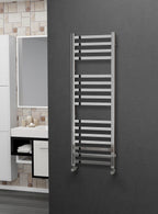 Eastgate Square Tube Polished Stainless Steel Heated Towel Rails