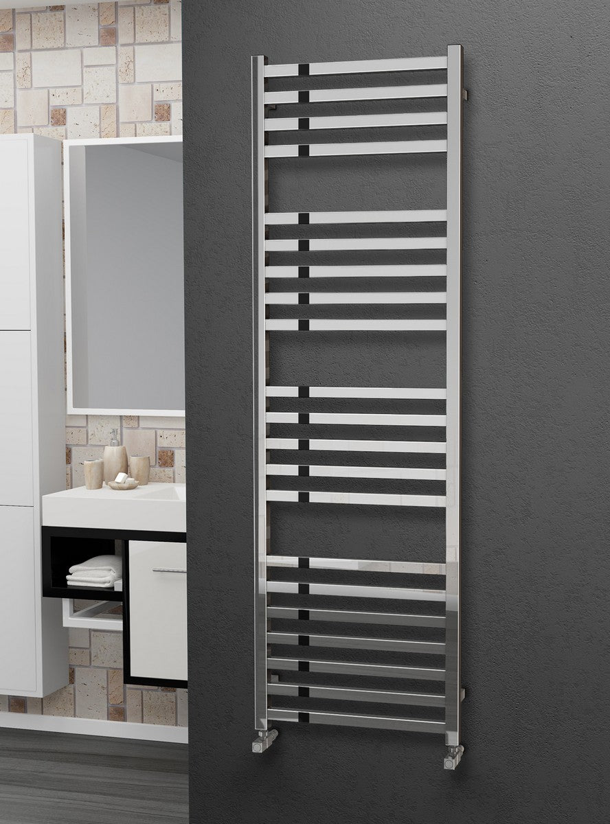 Eastgate Square Tube Polished Stainless Steel Heated Towel Rails