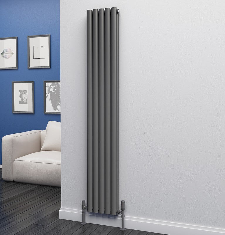 Eastgate Eclipse Steel Anthracite Single/Double Panel Vertical Designer Radiators - Central Heating