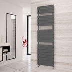 Eastgate Liso Steel Anthracite Flat Tube Designer Heated Towel Rails