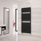 Eastgate Liso Steel Black Flat Tube Designer Heated Towel Rails