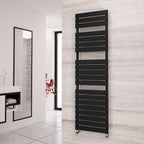 Eastgate Liso Steel Black Flat Tube Designer Heated Towel Rails