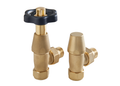 Eastgate Black & Brass TRV Angled Radiator Valve Brass