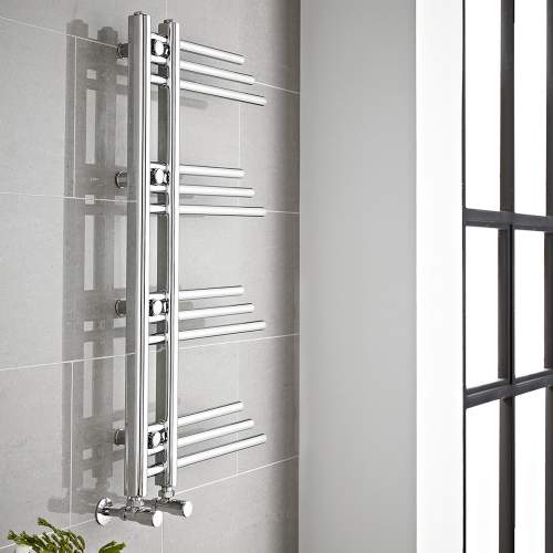 Kartell New York Chrome Plated Designer Heated Towel Rail - 906Mm X 500Mm