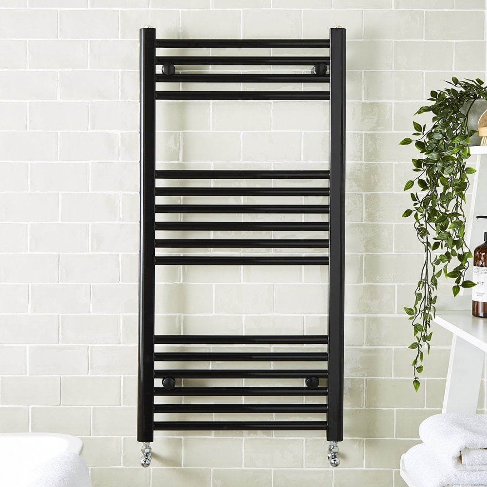 Kartell 22Mm Straight Black Classic Ladder Heated Towel Rails