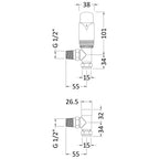 TradeRad Chrome Angled Thermostatic Radiator Valve Pack (view 3)