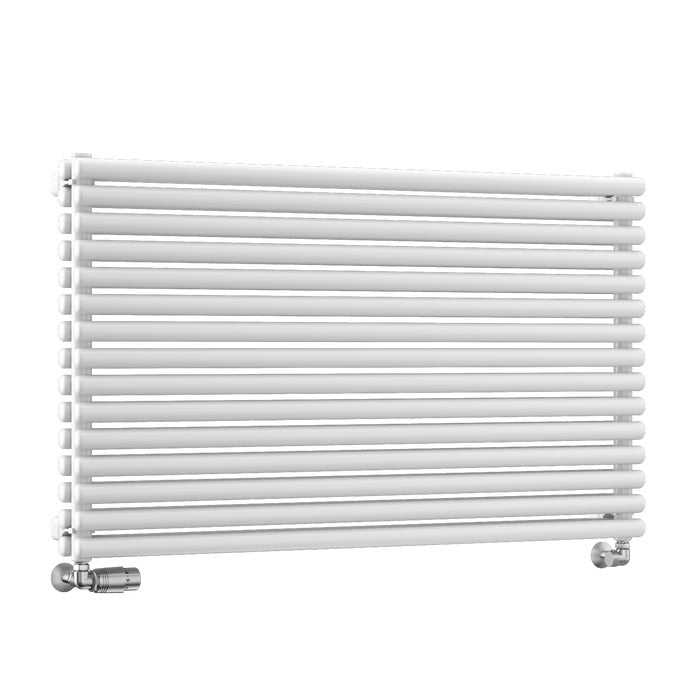 Traderad Premium Steel White Round Tube Double Panel Vertical Designer Radiators