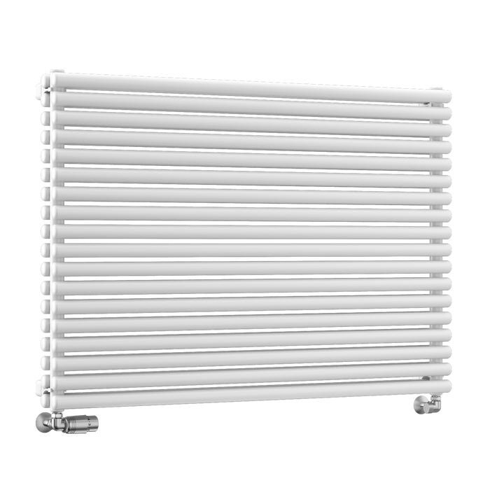 Traderad Premium Steel White Round Tube Double Panel Vertical Designer Radiators