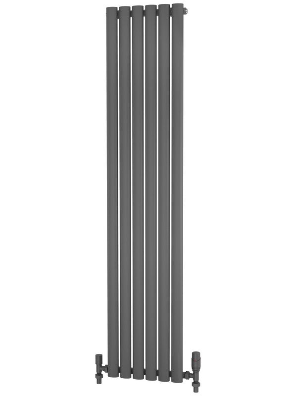 Traderad Elliptical Tube Steel Anthracite Vertical Designer Radiators - Central Heating
