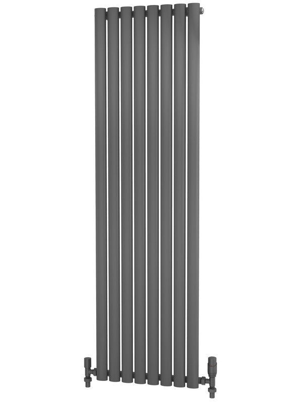 Traderad Elliptical Tube Steel Anthracite Vertical Designer Radiators - Central Heating
