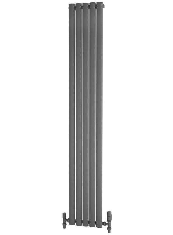 Traderad Elliptical Tube Steel Anthracite Vertical Designer Radiators - Central Heating
