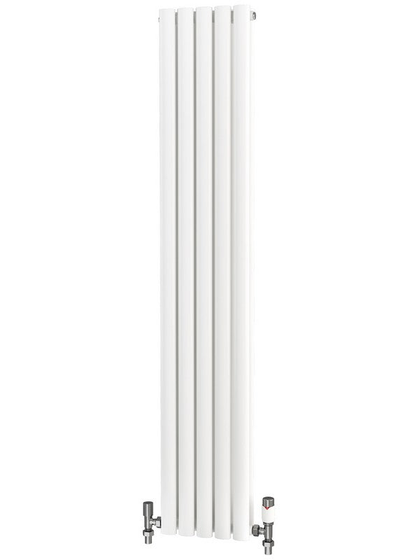 Traderad Elliptical Tube Steel White Vertical Designer Radiators - Central Heating