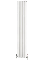 Traderad Elliptical Tube Steel White Vertical Designer Radiators - Central Heating