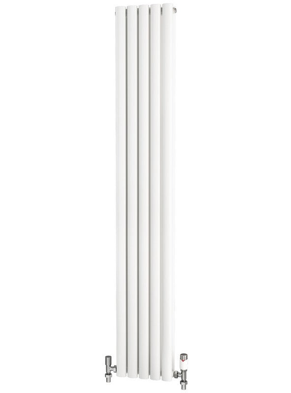 Traderad Elliptical Tube Steel White Vertical Designer Radiators - Central Heating