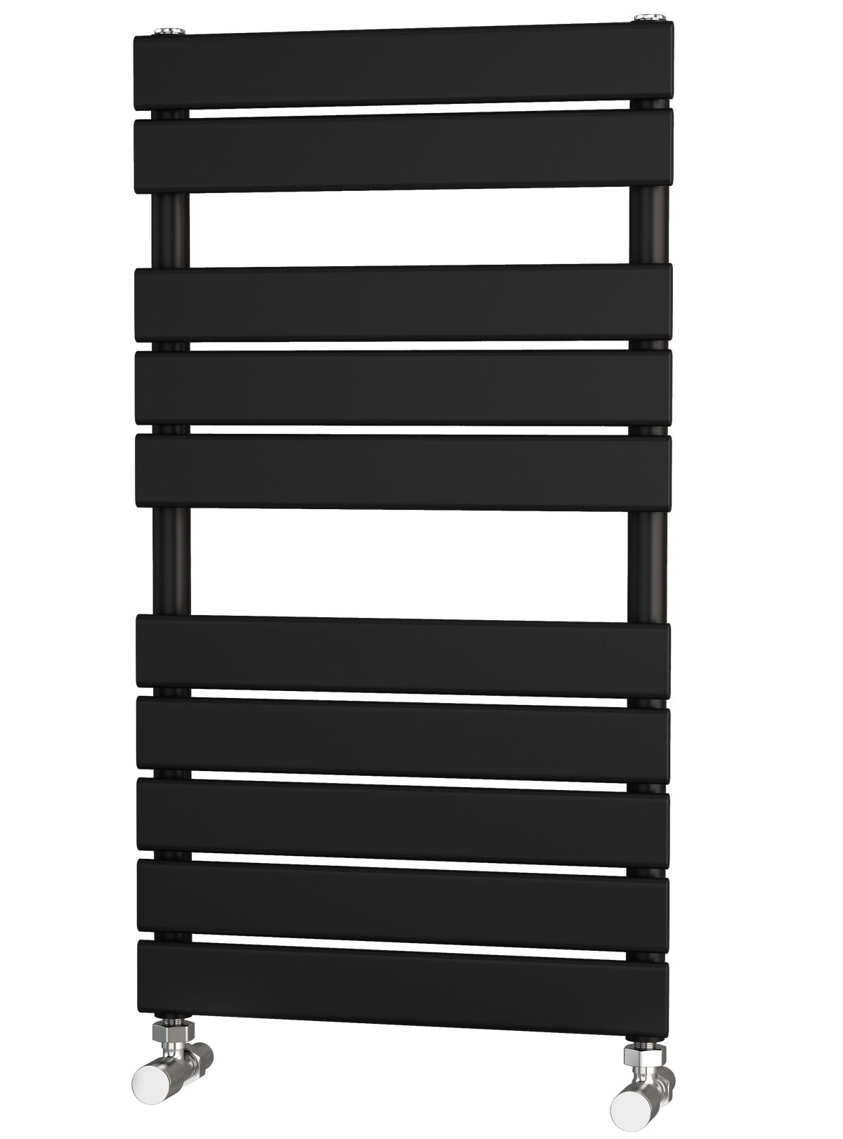 Traderad Flat Tube Black Designer Heated Towel Rails