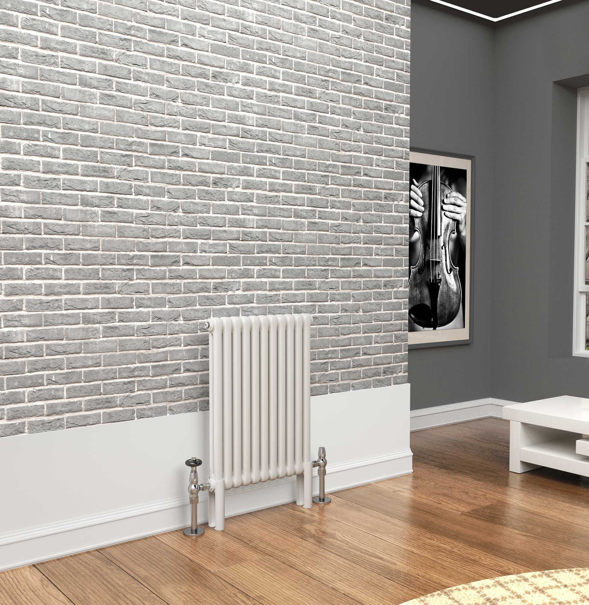 Traderad Premium White 2 Or 3 Column Horizontal Radiators
