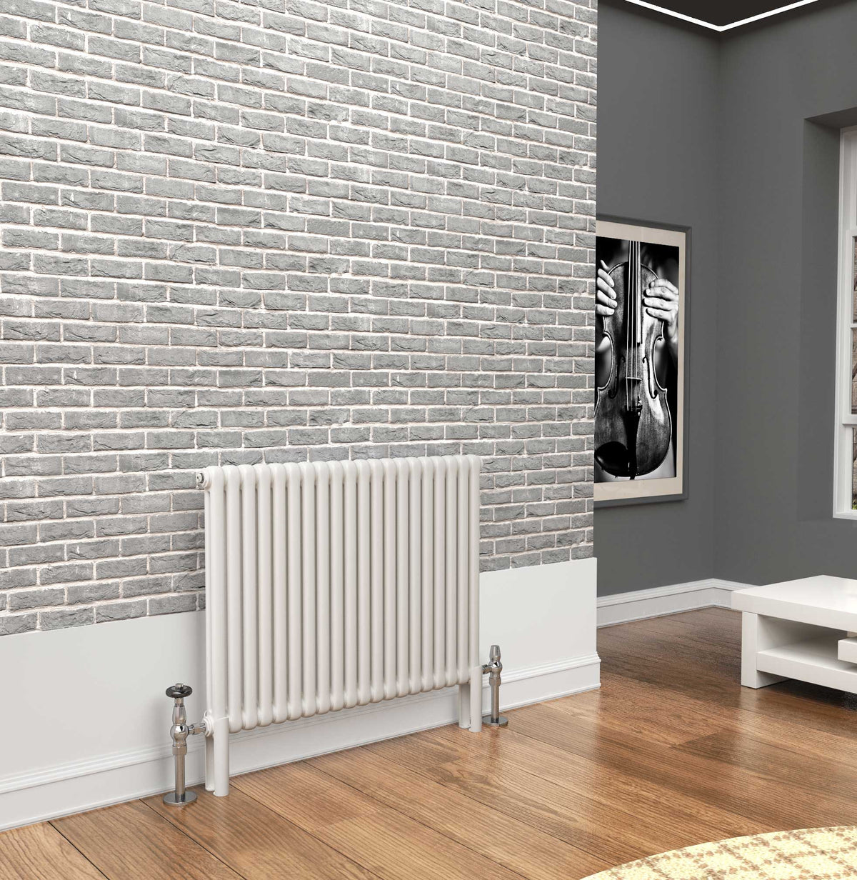 Traderad Premium White 2 Or 3 Column Horizontal Radiators