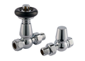 TradeRad Vintage TRV Angled Tradational Radiator Valve Chrome/Black Top