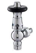 TradeRad Vintage XL TRV Angled Tradational Radiator Valve Chrome/Black Top