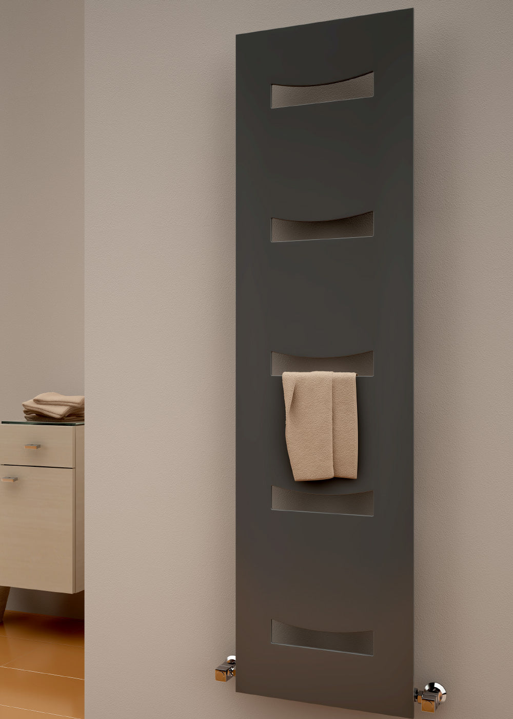 Reina Ancora Mild Steel Anthracite Vertical Designer Radiator- Central Heating