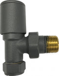 Kartell Angled Anthracite Radiator Valve 15Mm (Pair)