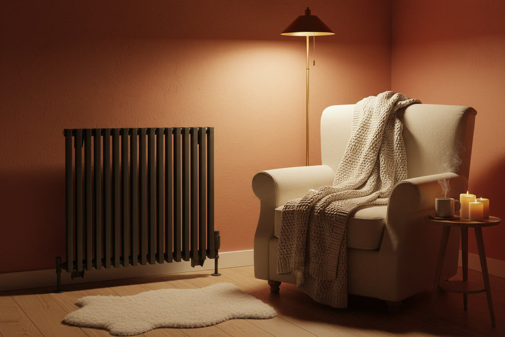 Anthracite Radiator Cosy Living Room
