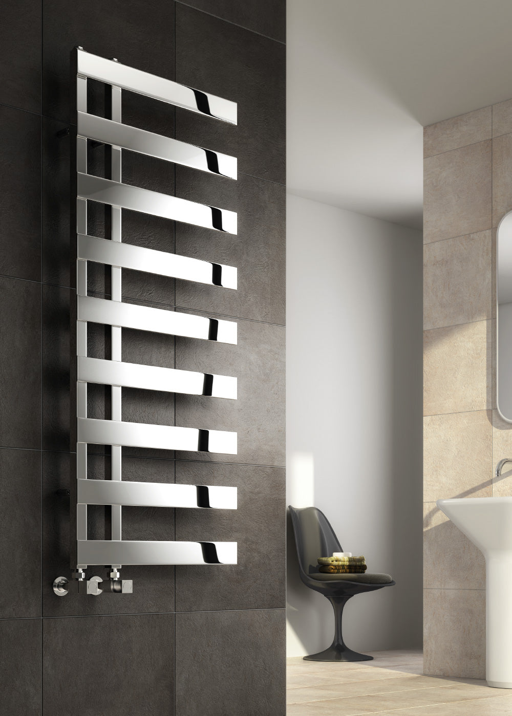 Reina Capelli Polished Stainless Steel Designer Heated Towel Rail Radiator