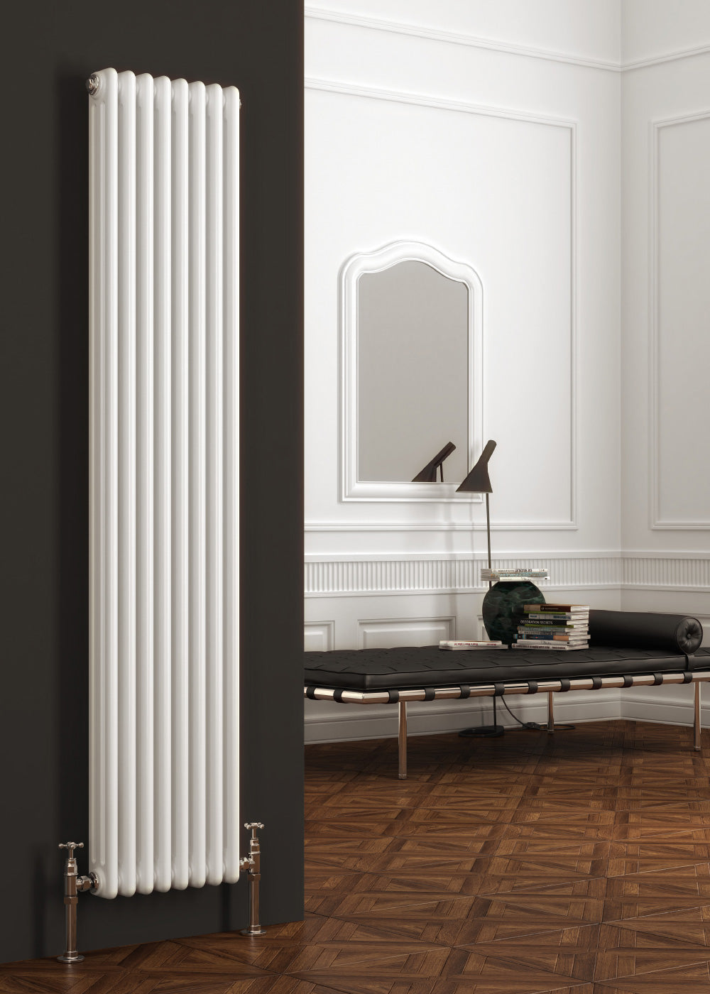Reina Colona Steel White Vertical Column Radiator Central Heating