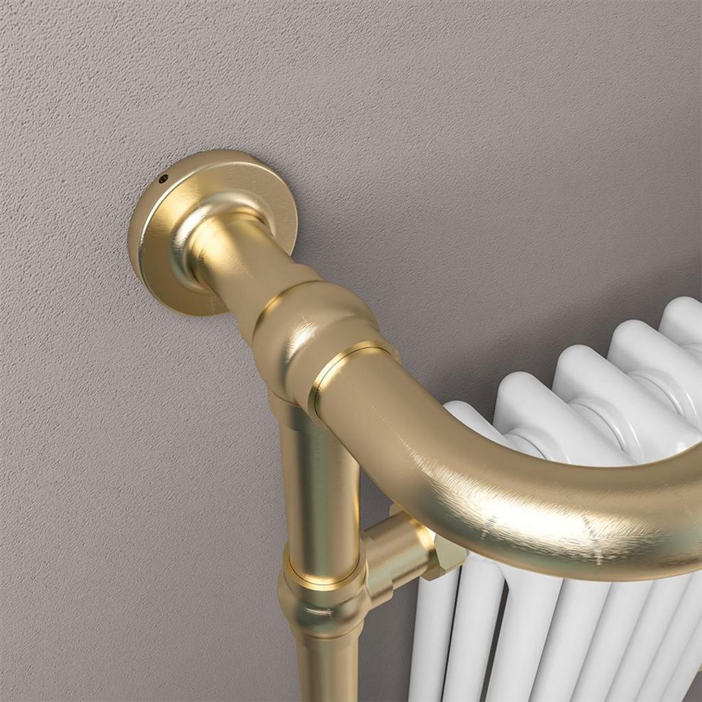 Eastbrook Isbourne 940 x 507 Brushed Brass / Gloss White