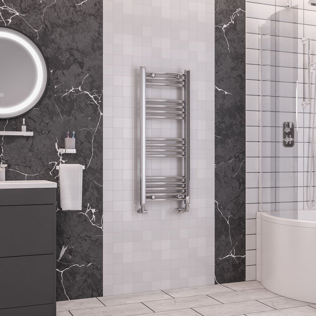 Eastbrook Wendover Curved Multirail Chrome Heated Towel Rails