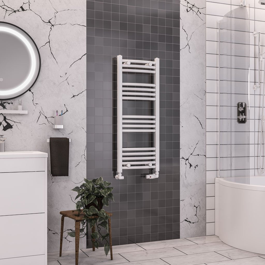 Eastbrook Wendover Curved Multirail White Heated Towel Rais