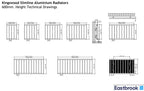 Eastbrook Kingswood Slimline 600 X 1410 Aluminium Radiator Matt Black