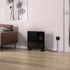 Eastbrook Cortona 465 x 520mm Glass Fronted Electric Radiator 1000W - Black (view 2)