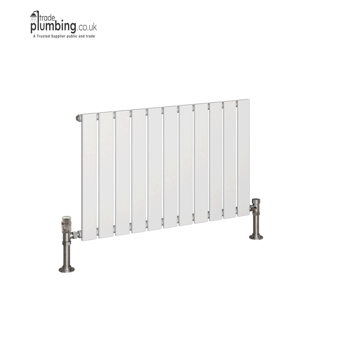 Traderad Linea Single Horizontal Radiator, White (view 2)