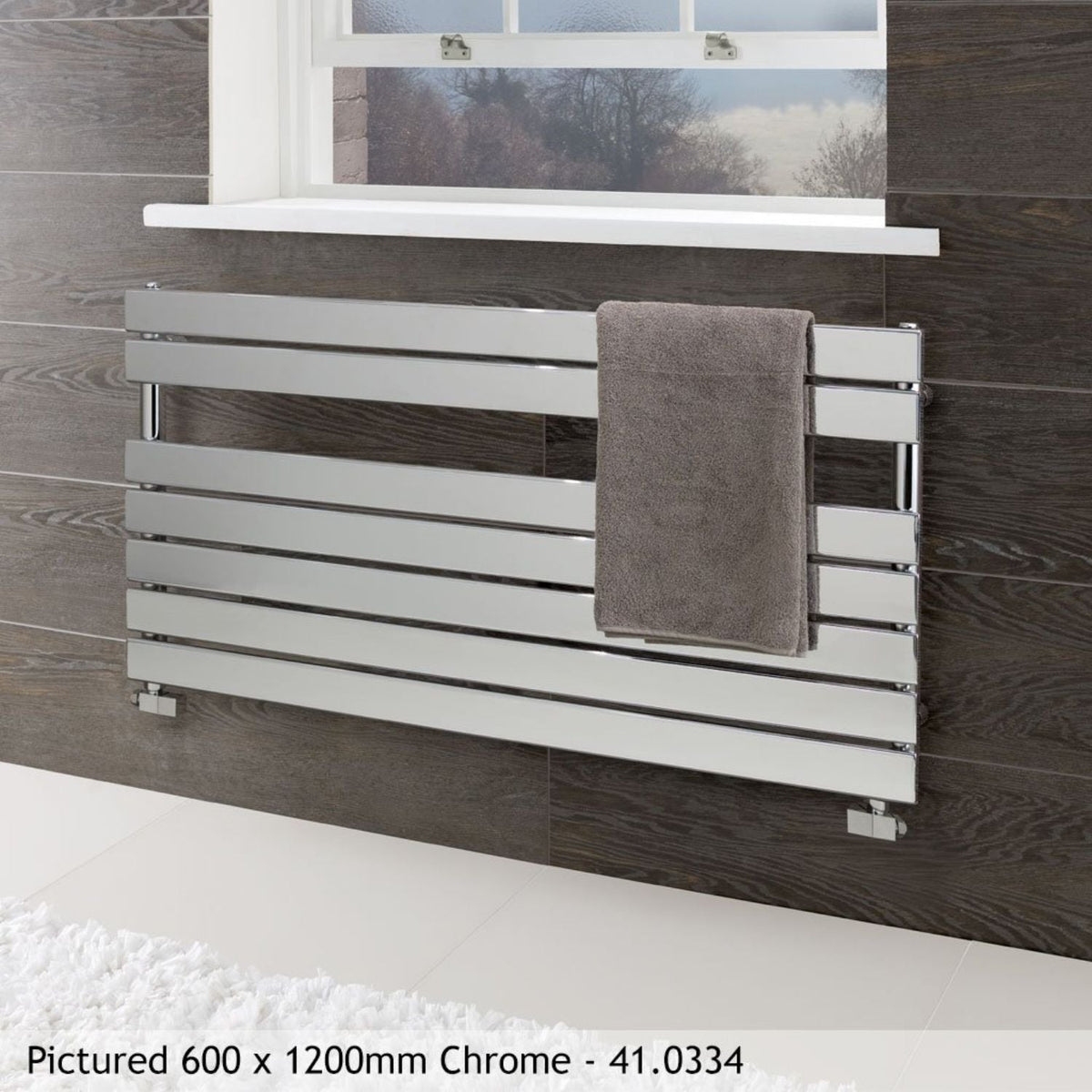 Eastbrook Staverton Chrome Tube on Tube Steel Horizontal Heated Towel Rails