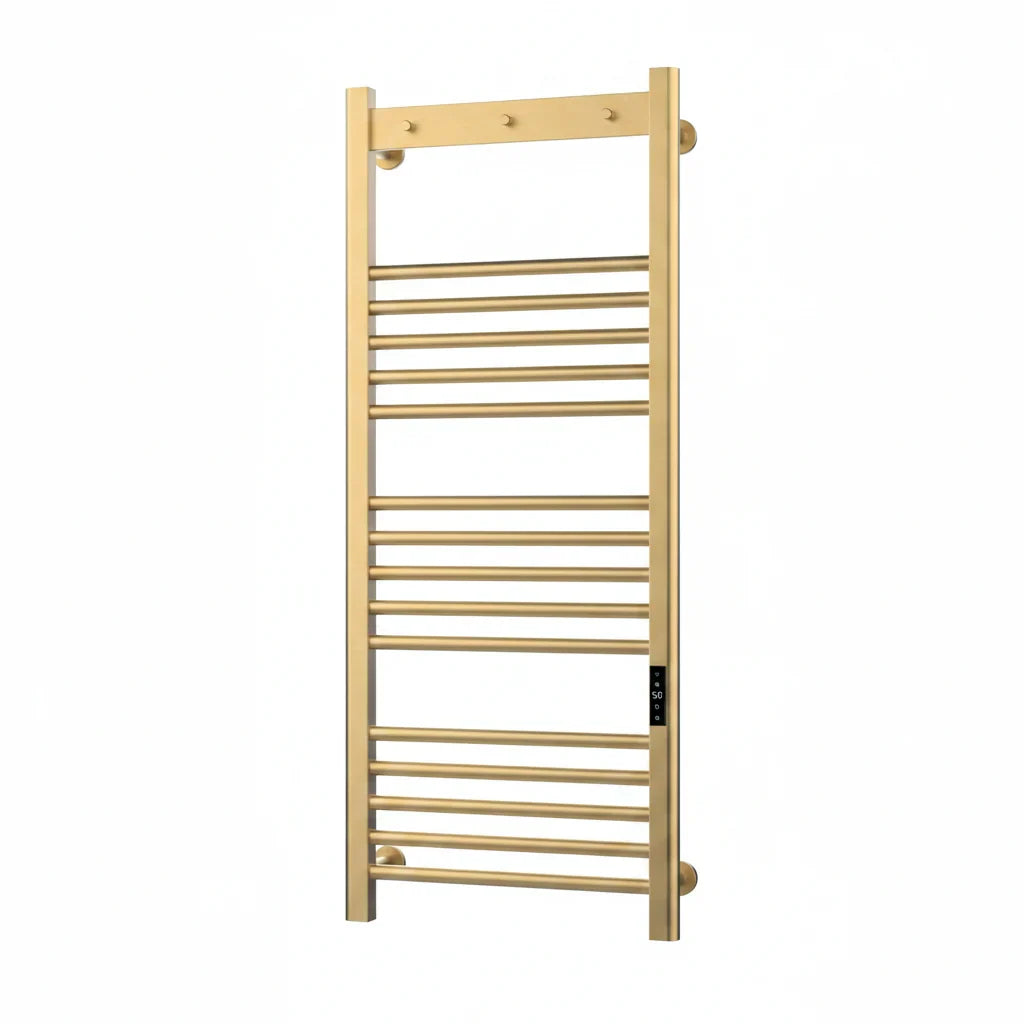 Kartell Toro Smart Dry Electric Heated Towel Rail 1200 x 500mm - Brushed Brass (view 2)