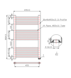 Kartell 22mm Straight Towel Rail 500mm x 800mm - Brushed Brass