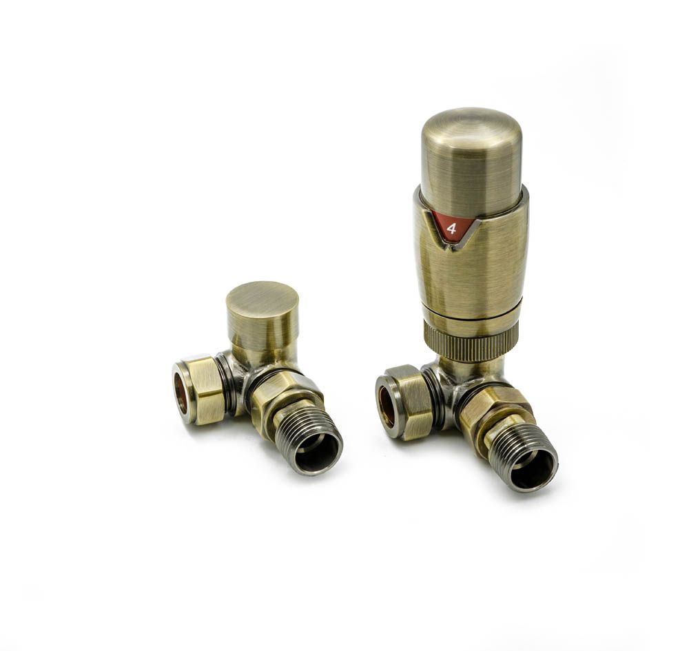 Reina Modal Trv Corner Steel Radiator & Towel Rail Valve Bronze Brushed